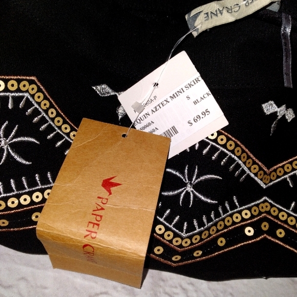 Paper Crane Aztec Sequin mini skirt, size S - Picture 5 of 6